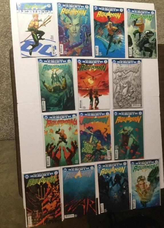 Aquaman Rebirth 1 1 2 3 4 5 6 7 9 10 11 12 13 14 Nm Near Mint Variant Set IK