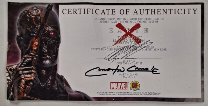 EARTH X DEATHLOK LIMITED ED BUST (2002) MARVEL/DYNAMIC FORCES Alex Ross w CoA