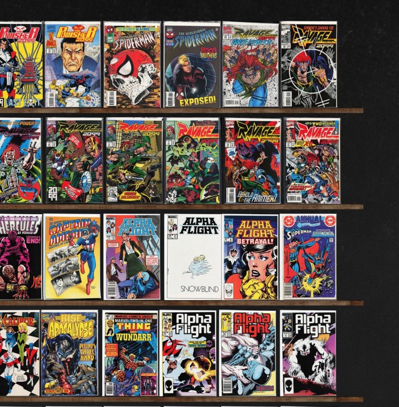 Huge Lot 150+ Comics with Alpha Flight, The Punisher 2099, Ravage 2099 & More!