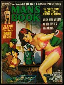 Man's Book Pulp Magazine July 1964- Nazi Torture cover- Prostitutes VG/FN 