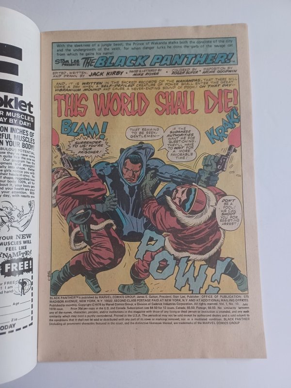 Black Panther #10 newsstand - Jack kirby - 1978 - FN/VF