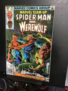 Marvel Team-Up #93 (1980) spider-Man werewolf by night! High grade! VF- How