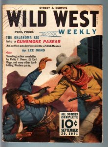 WILD WEST WEEKLY 9/20/1941-WESTERN PULP-OKLAHOMA KID VG/FN