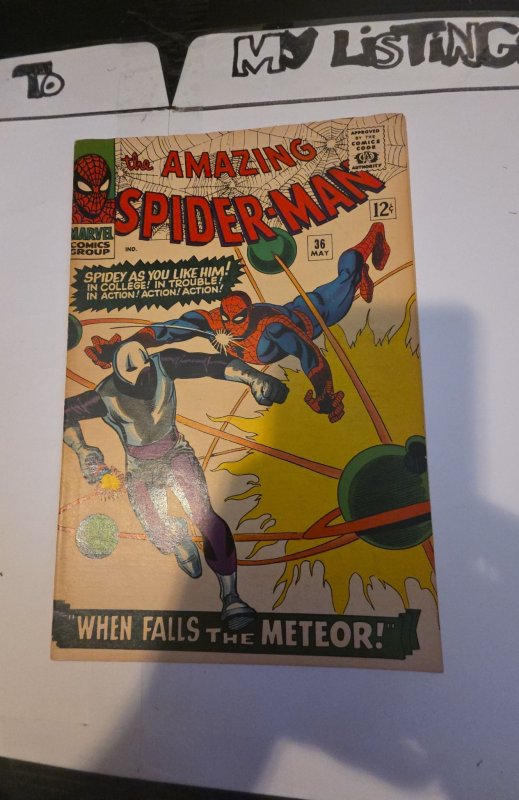 The Amazing Spider-Man #36 (1966)when fall the meteor foxxing tanning