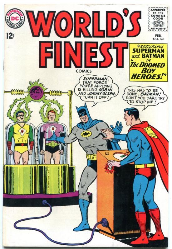 WORLDS FINEST #147 1965-DC COMICS-BATMAN-SUPERMAN-ROBIN VG/FN