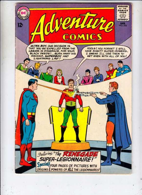 Adventure Comics #316 (Jan-64) FN/VF+ High-Grade Legion of Super-Heroes (Supe...