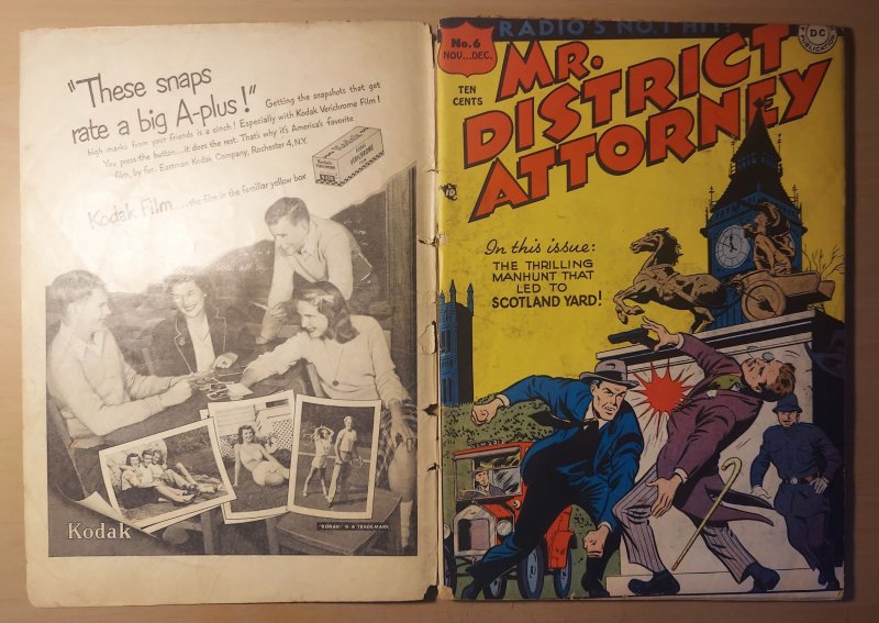 Mr. District Attorney #6 (1948)  G 2.0   DC crime   DOUBLE COVER   see desc.