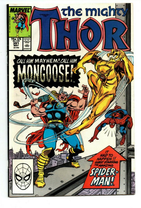 The Mighty Thor #391 - 1st Eric Masterson/Thunderstrike -Spider-Man - 1988 - VG