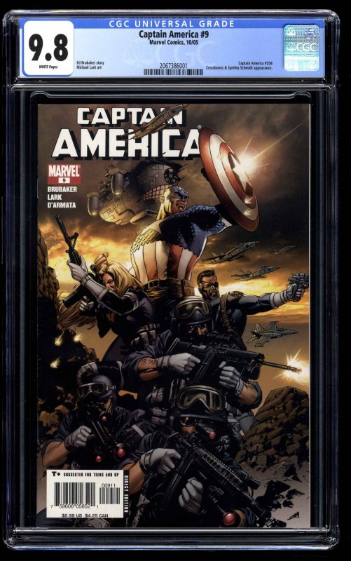 Captain America #9 CGC NM/M 9.8 White Pages