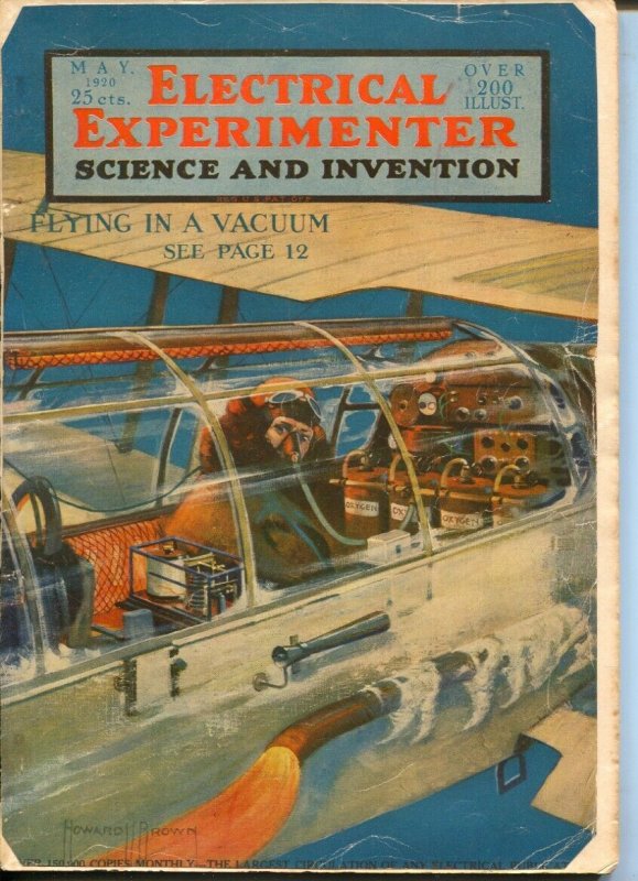 Electrical Experimenter 5/1920-Gernsback-Futuristic aircraft cover by Howard ...