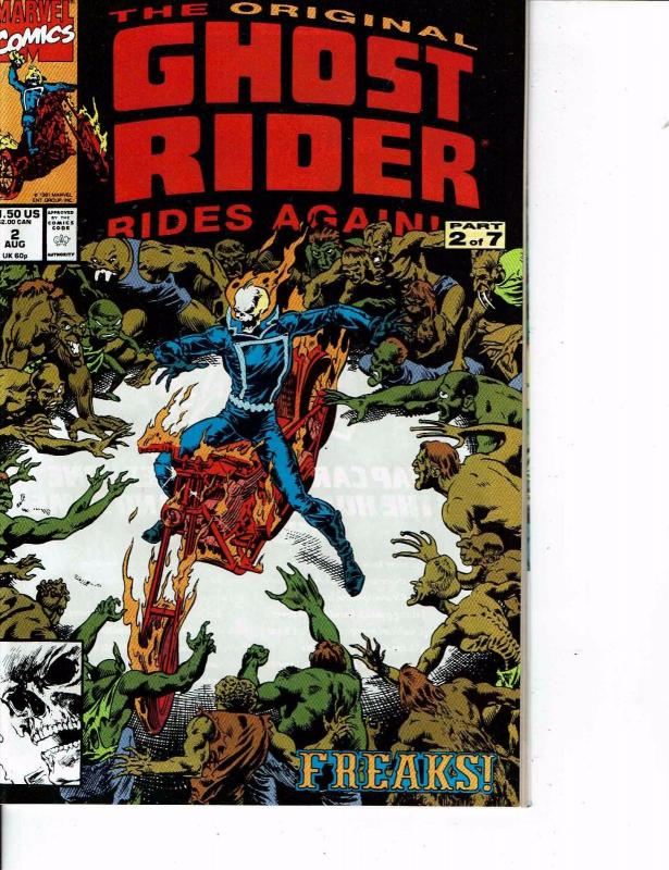 Lot Of 2 Marvel Comic Books Original Ghost Rider Rides Again #2 and #3 ON5