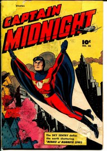 Captain Midnight #56 1947-Fawcett-restored copy-WWII era thrills-sci-fi issue-G 