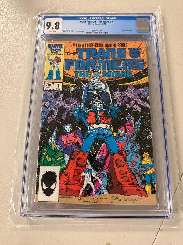 Transformers The Movie # 1 CGC Graded 9.8 Marvel Comic Book 1986 Adaptation JH34