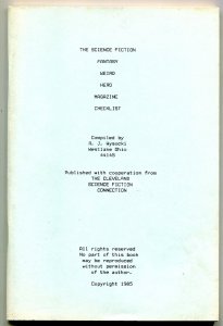 Science Fiction Fantasy Weird Hero Pulp Magazine Checklist 1988