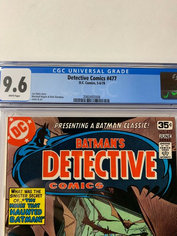 Detective Comics 477 Cgc 9.6 White Pages Dc Comics Batman 2060692008