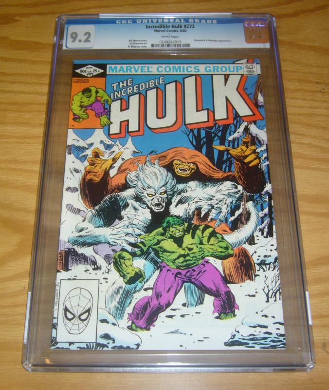 Incredible Hulk #272 CGC 9.2 2nd rocket raccoon - sasquatch - wendigo 1982