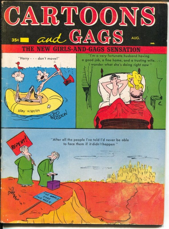 Cartoons and Gags 8/1967-Marvel-jokes-Trogdon-Lutner-VG+