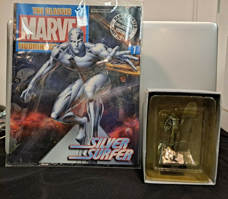 Eaglemoss Issue #7 with Rare Silver Surfer Figurine HAND PAINTED LEAD CAST