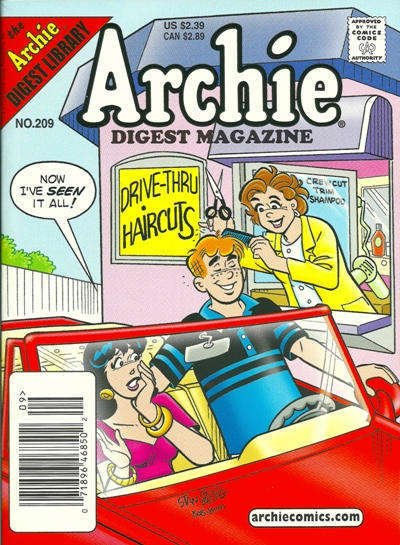 Archie Digest Magazine #209 (Newsstand) FN ; Archie | Drive-Thru Haircuts