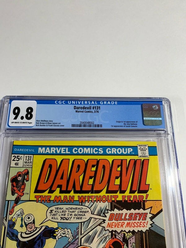 Daredevil 131 Cgc 9.8 Ow/w Pages 1st Bullseye Marvel Bronze Age