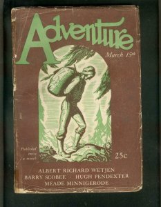 ADVENTURE PULP-3/1927-HUGH PENDEXTER-HH DUNN-PATAGONIA G