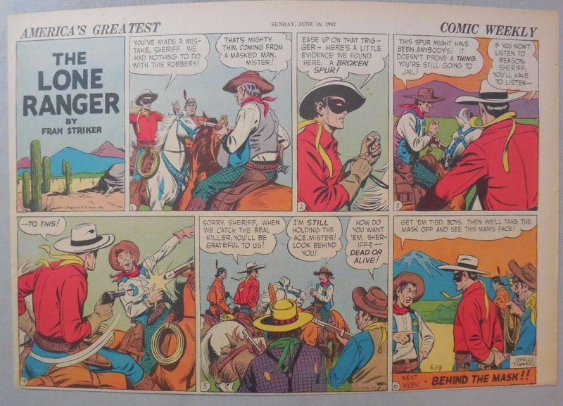 Lone Ranger Sunday Page by Fran Striker and Charles Flanders from 6/14/1942