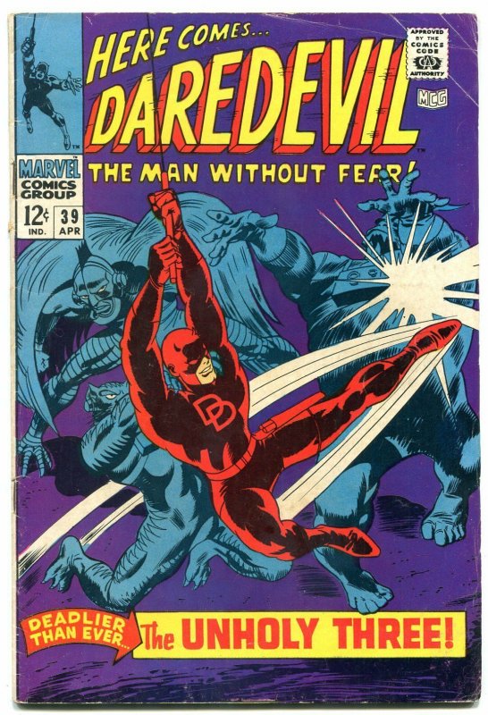DAREDEVIL #39 1968-1st EXTERMINATOR-MARVEL COMICS-GENE COLAN comic VG