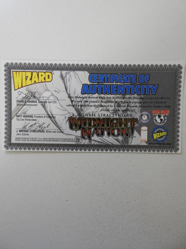 Midnight Nation 1/2 Wizard Special Edition W/ Cert VF/NM Condition!