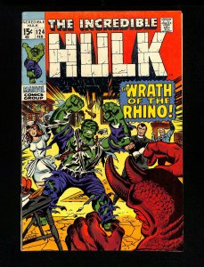 Incredible Hulk (1962) #124 Rhino Appearance! 1970!