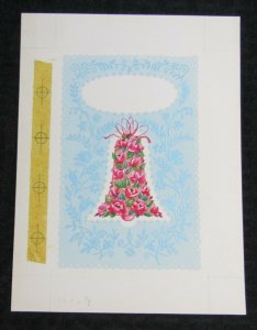 ANNIVERSARY Bell of Flowers on Blue Background 6x8.5 Greeting Card Art #WC7761