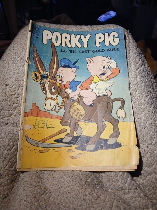 Dell Comics - Porky Pig In The Lost Gold Mine #399 Four Color 1952 Golden Age