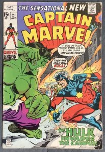 Captain Marvel #21 (1970, Marvel) FN-