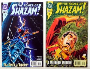 Power SHAZAM! Lot 2 #14, 16 1996 DC Captain Marvel Jr. 1st Print Comic Books