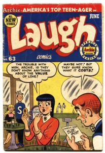 Laugh Comics #63 1954- Archie- Betty - Veronica- VG