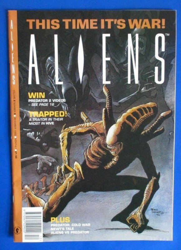 1992 ALIENS v.2 #6 Darkhorse UK Comic Magazine VF- Aliens:Hive Alien VS Predator