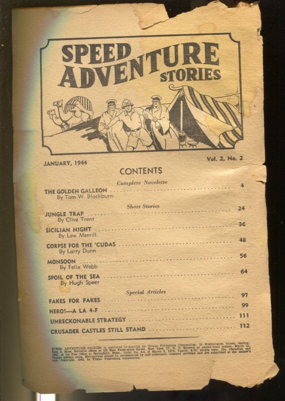 Speed Adventures 1/1944-Trojan-spicy pulp thrills-P