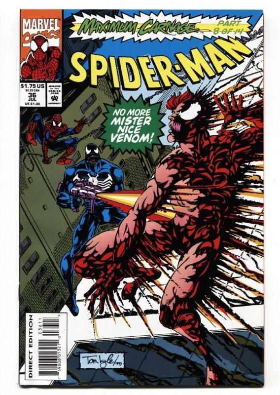 SPIDER-MAN #36-1993 Carnage and Venom cover-Comic Book VF/NM