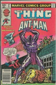 Marvel Two-in-One #87 ORIGINAL Vintage 1982 Marvel Comics Thing Ant Man