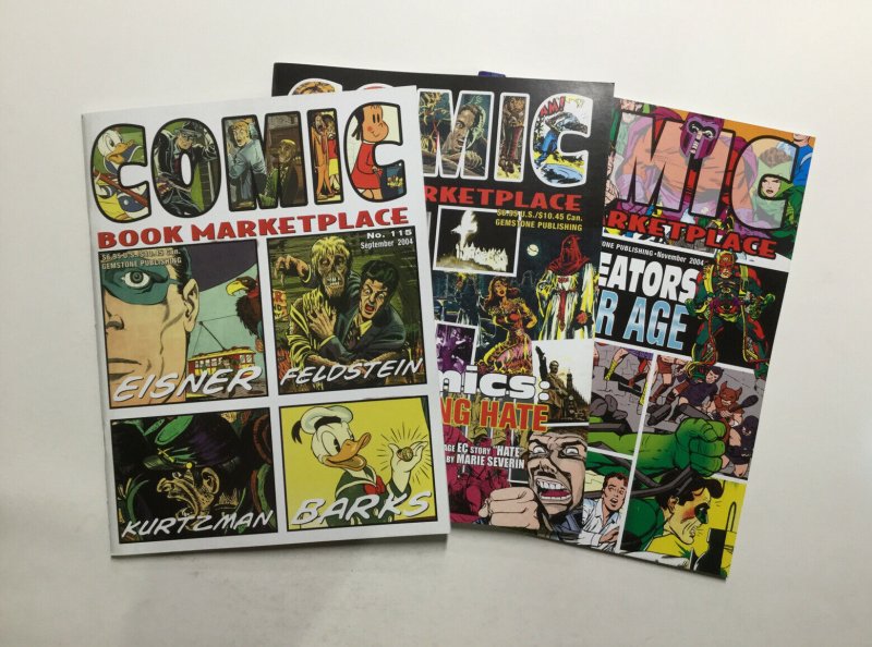 Comic Book Marketplace 115-117 Magazine Lot Near Mint Gemstone Publishing