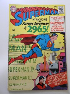 Superman #181 (1965) GD Cond cover detached, 1st wrap detached bottom staple