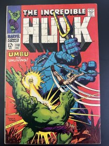 The Incredible Hulk #110 FN- First Appearance Of Umbu (Marvel 1968)