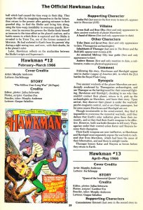 The OFFICIAL HAWKMAN INDEX #1 & #2 (1986) 8.0 VF Definitive Bibliography 1961-87