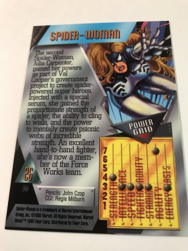 SPIDER-WOMAN #25 card : Marvel Metal 1995 Fleer Chromium; NM/M Avengers, base