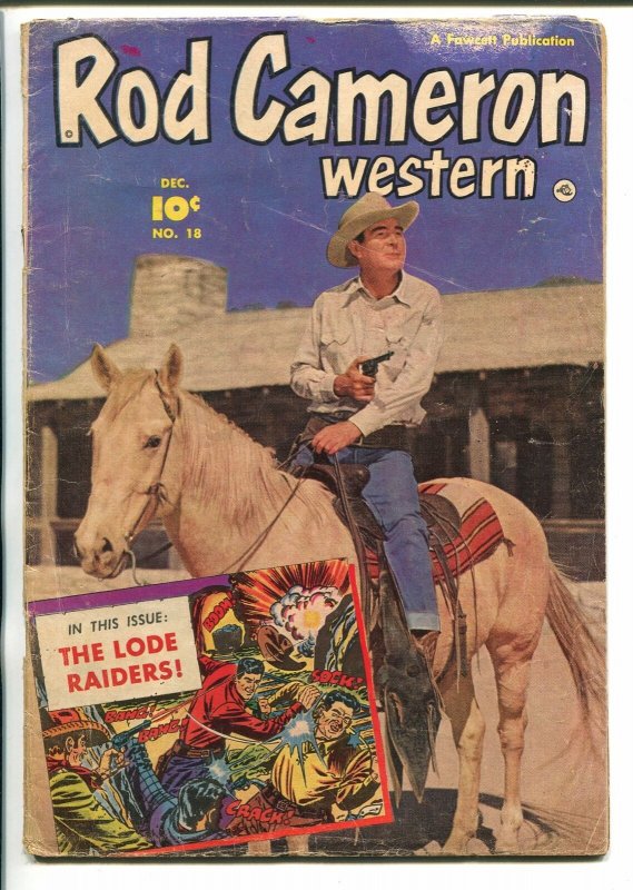 ROD CAMERON WESTERN #18 1952-FAWCETT-B-WESTERN FILM STAR-fr/good