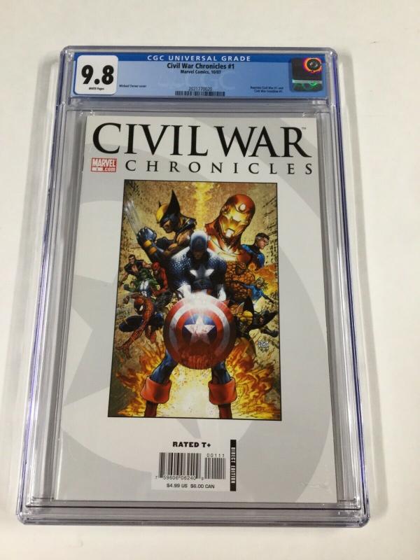 Civil War Chronicles 1 Cgc 9.8 White Pages Michael Turner Cover Marvel