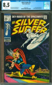 Silver Surfer #4 CGC Graded 8.5 Thor and Loki 1st appearance. Hulk, Thing and...