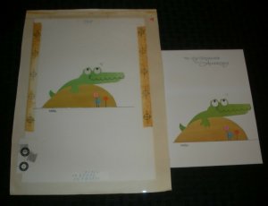 ANNIVERSARY For Husband Cute Alligator 7x10 Greeting Card Art #9118 w/ 2 Cards