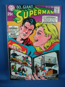 SUPERMAN 212 VF NM SUPERGIRL SUPERBABY ISSUE 1968