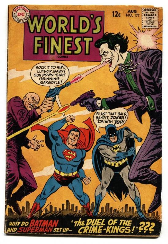 WORLDS FINEST #177 comic book 1968-Joker vs. Lex Luthor-BATMAN-SUPERMAN