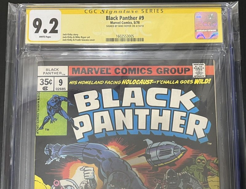 BLACK PANTHER #9 (1978) KIRBY CVR SIGNATURE SERIES SS CGC 9.2 MIKE ROYER PROSHIP